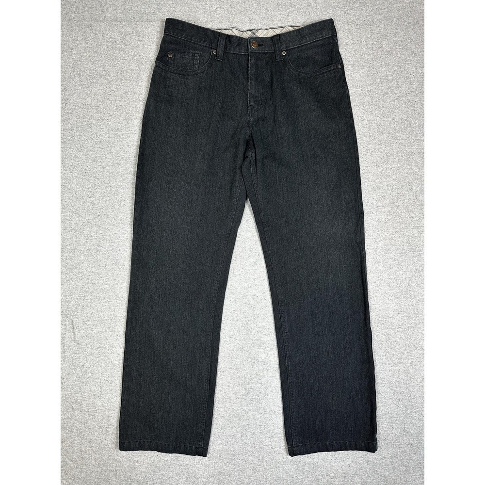 Kenneth Cole New York Jeans Mens 32x30 Black Denim 5 Pocket Zip Fly Straight Leg